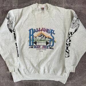 Men's Vintage 90's Ballands Body Shop Wyoming Heather Gray Sweatshirt Sz 2XL